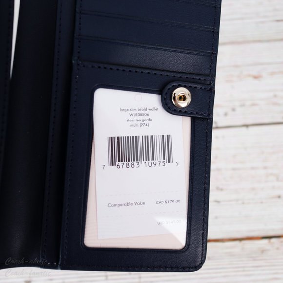 NWT Kate Spade Staci Tea Garden Toss Slim Wallet - Picture 7 of 7
